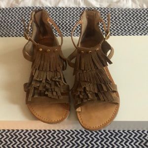 Girls Dolce Vita suede fringe sandals. Size 13